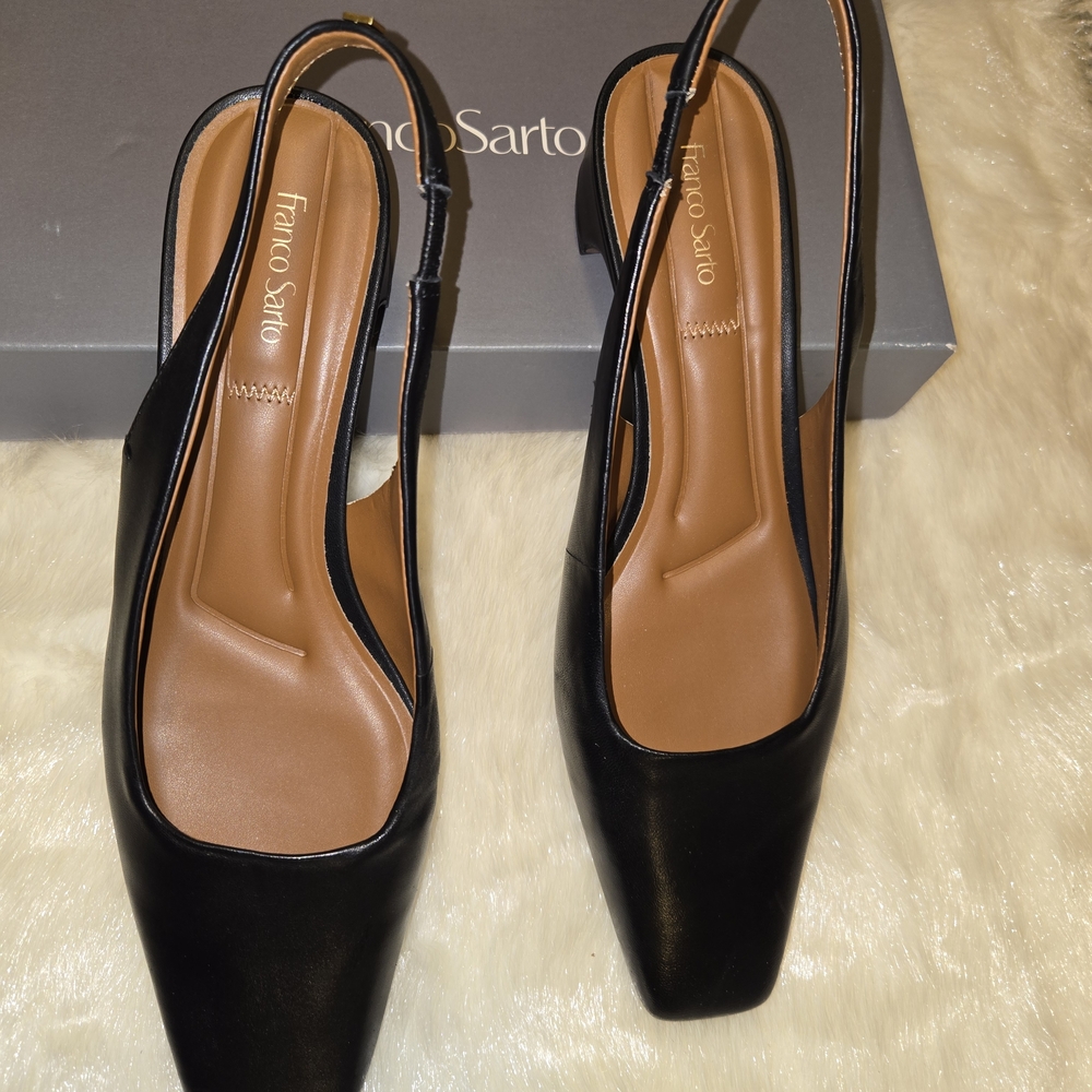 Franco Sarto Black Slingback Women's Shoes